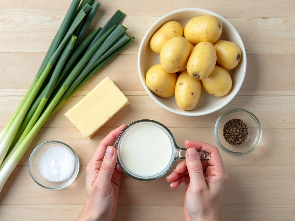 Ingredients for Irish champ mashed potatoes