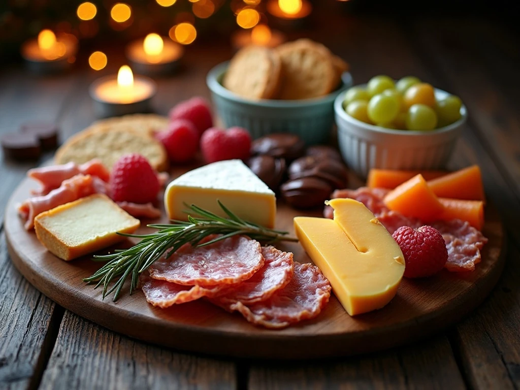 Romantic charcuterie board for two arranged for date night