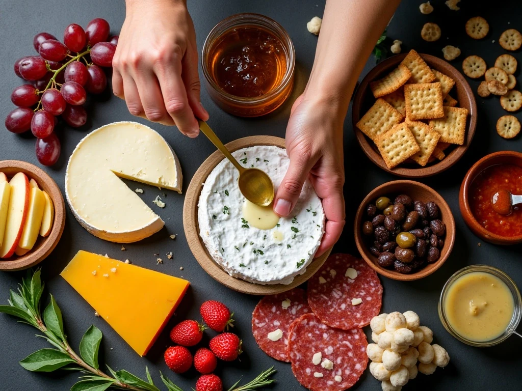 Ingredients for a romantic charcuterie board