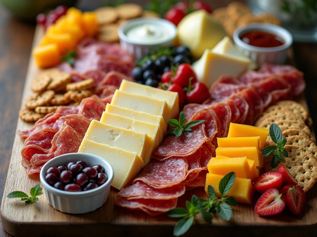 Beautifully arranged elegant charcuterie board
