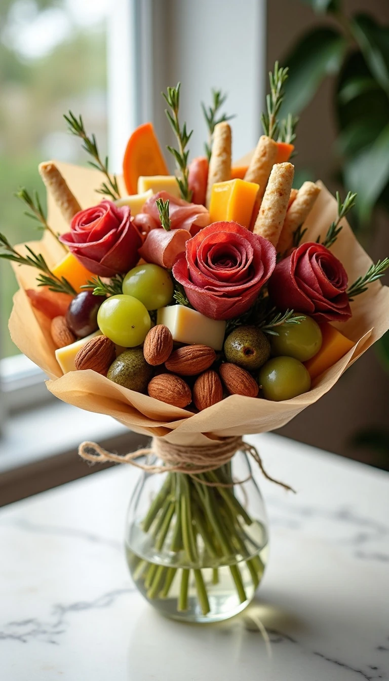 How to Make a Gorgeous Charcuterie Bouquet: The Ultimate Party Appetizer