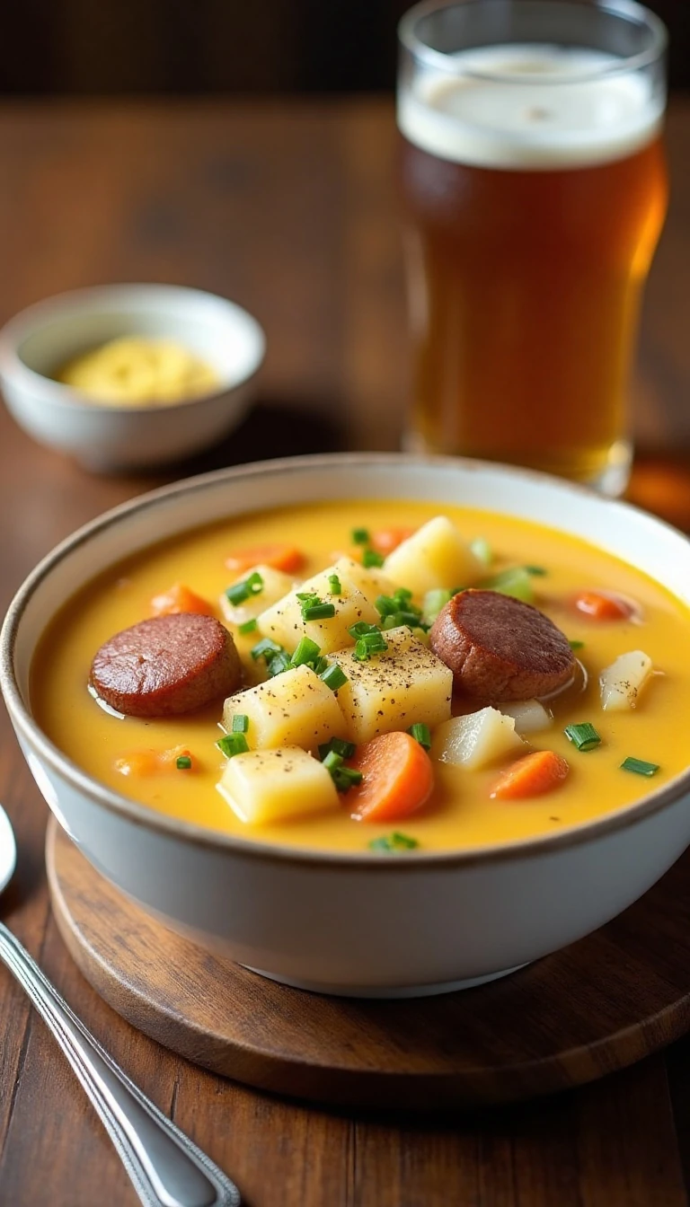 Cheddar Ale Bratwurst Soup: A Cozy Classic Reimagined