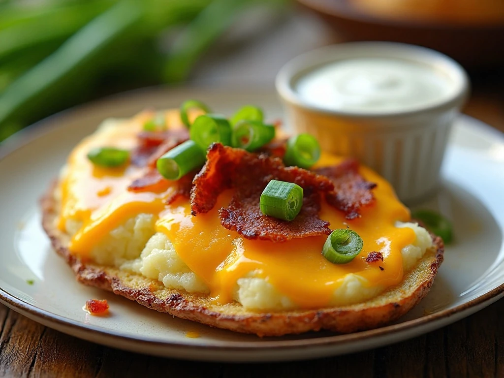 Reheated cheddar bacon ranch smashed potatoes with ranch dressing