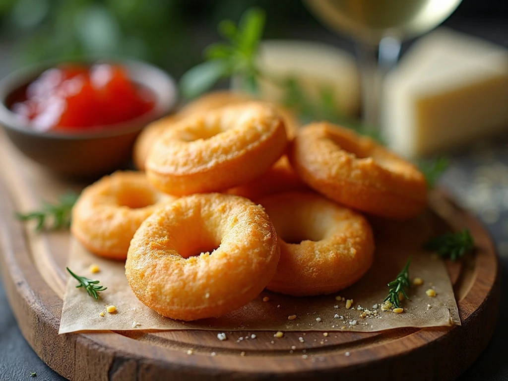 French cheese puffs served with hot pepper jelly