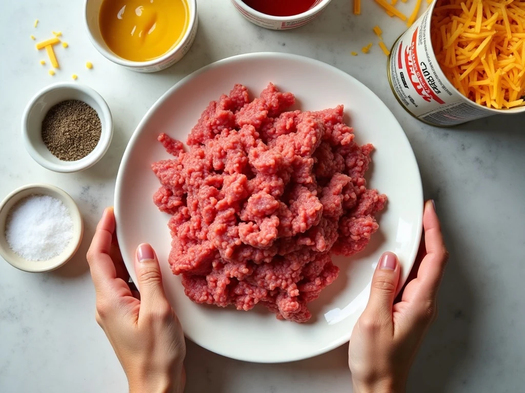 Ingredients for cheeseburger crescent bites