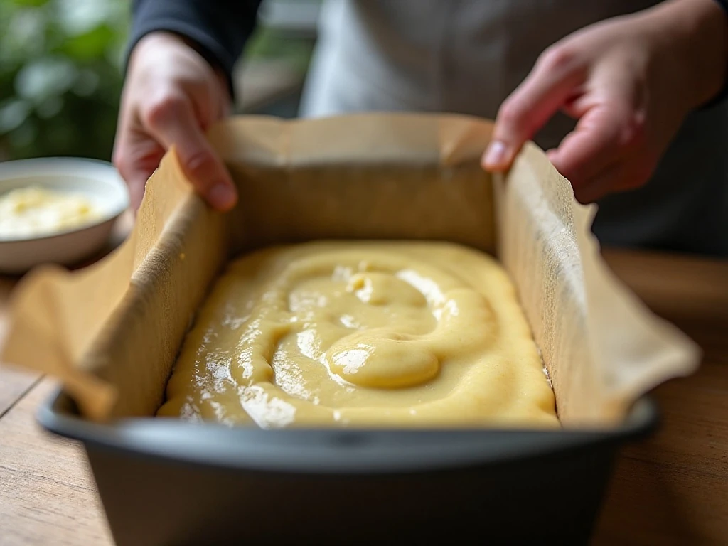 Layering zucchini bread batter and cheesecake filling in a loaf pan