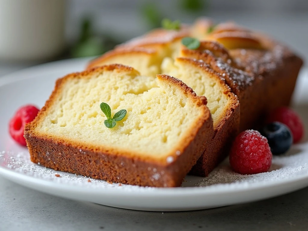 Chilled cheesecake zucchini bread slices ready to serve