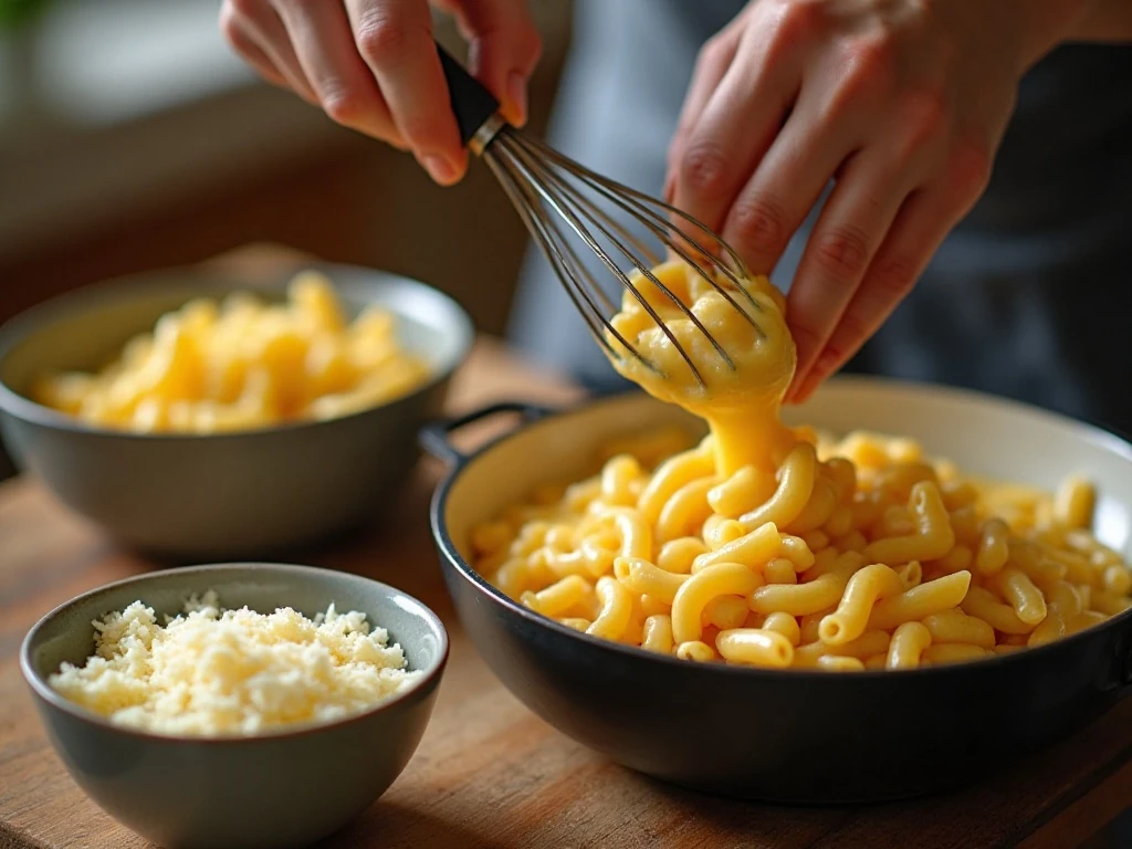 Preparing a smooth cheese sauce for macaroni and cheese