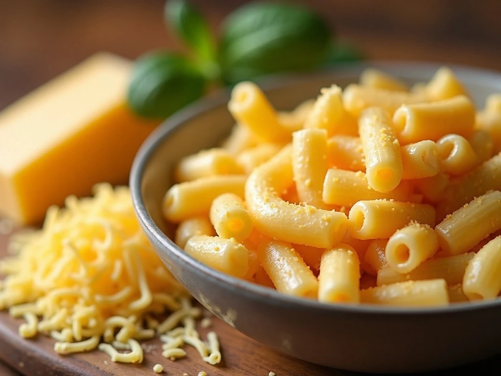 Freshly grated cheeses for a creamy macaroni and cheese blend