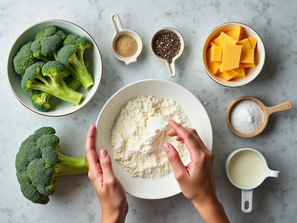 Ingredients for easy cheesy broccoli recipe