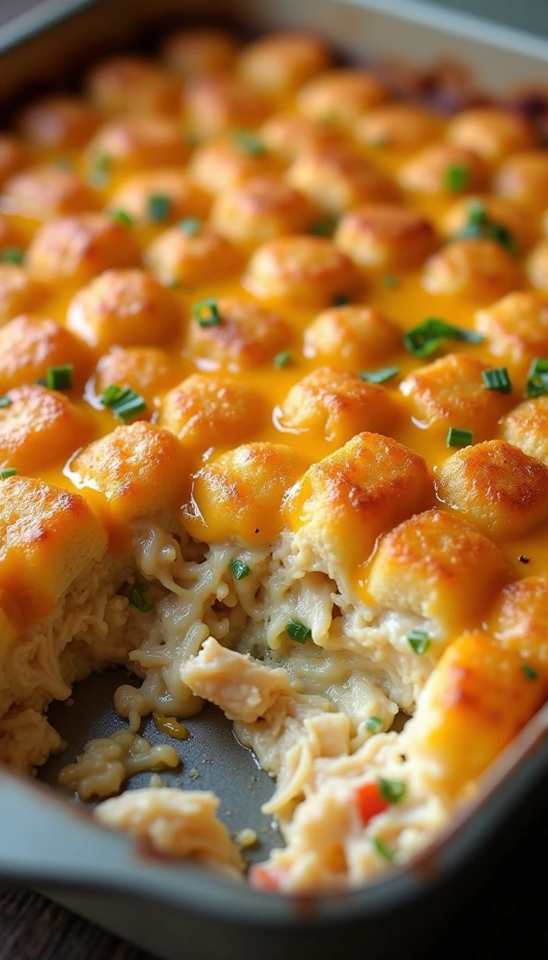 Cheesy Chicken Tater Tot Casserole Everyone Loves