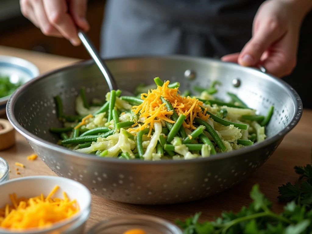 Draining vegetables well for a creamy cheesy casserole