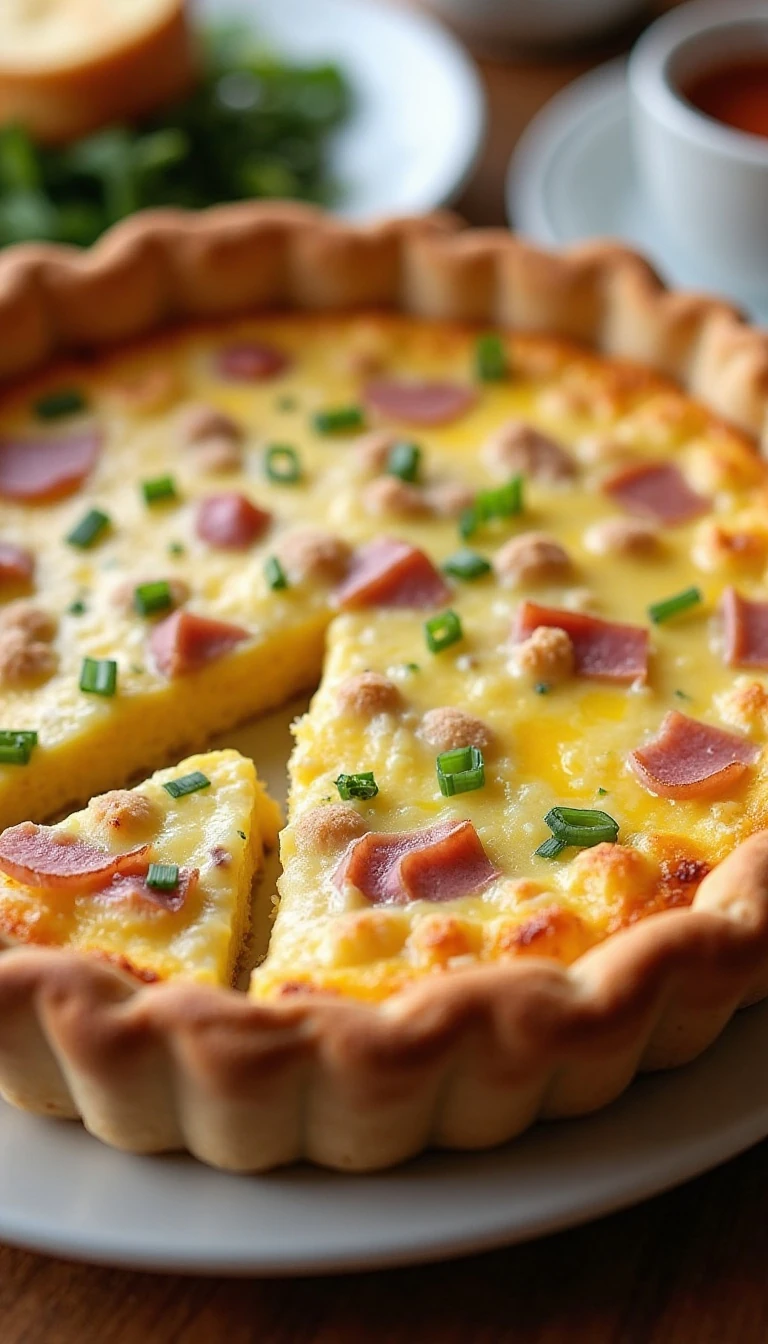 Easy Cheesy Ham and Potato Quiche Recipe