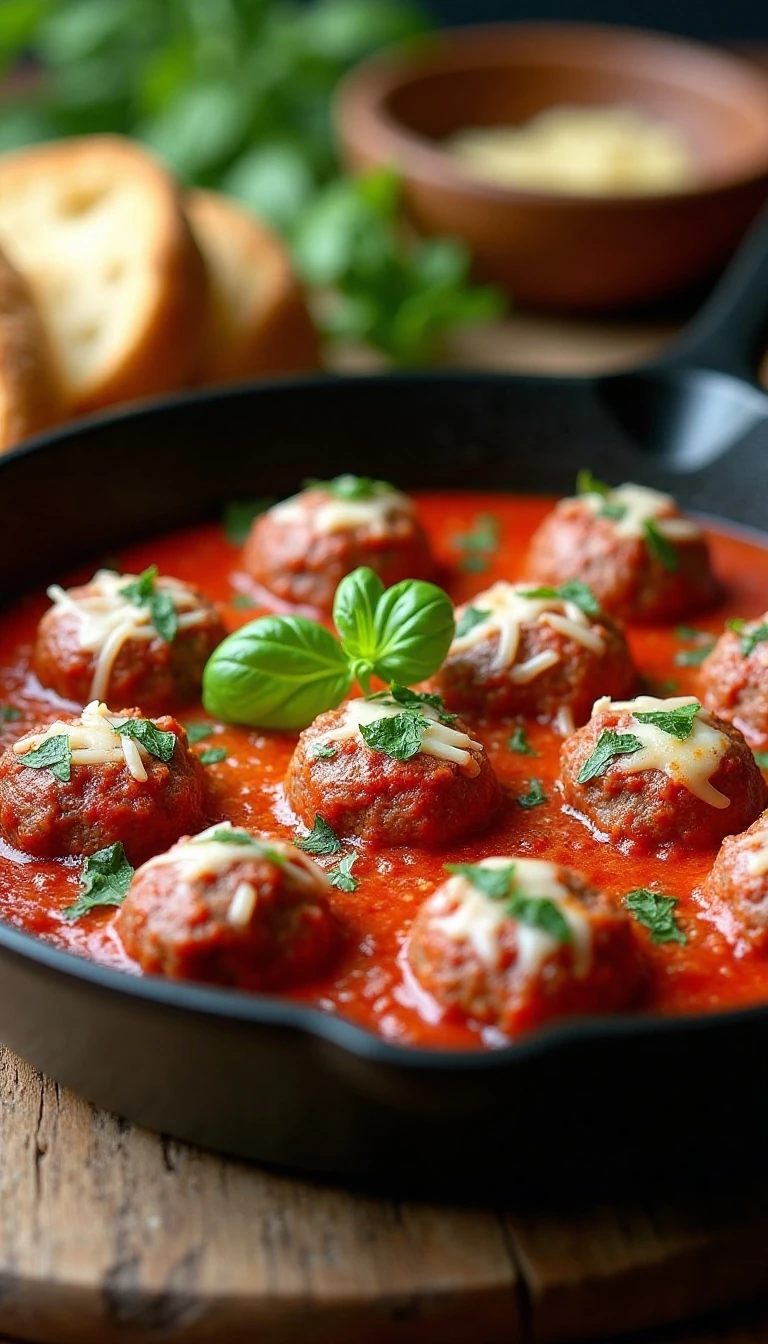 Easy Cheesy Skillet Meatballs Recipe for a Cozy Family Dinner