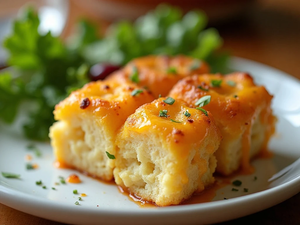 Cheesy tater tot casserole served for dinner