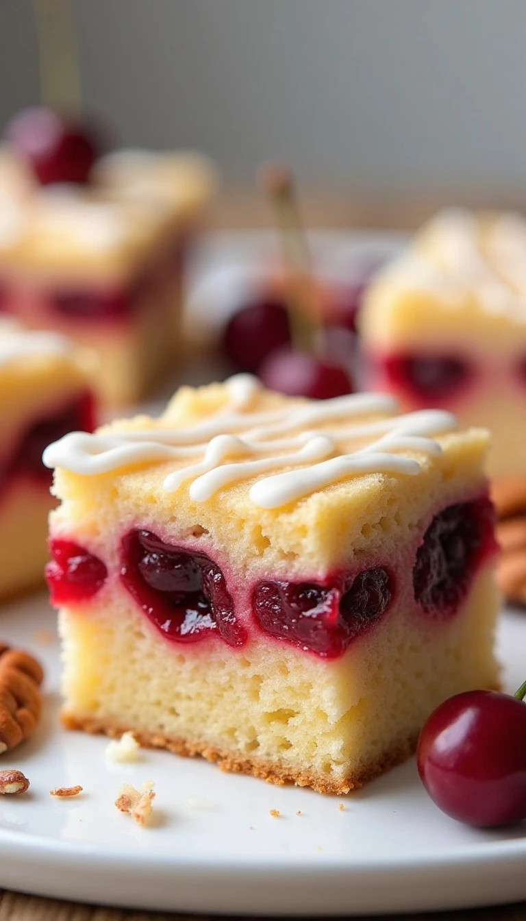 Easy Cherry Cake Squares Recipe with Juicy Pie Filling