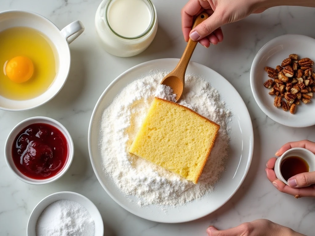 Ingredients for cherry cake squares