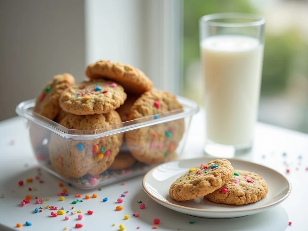 Confetti cookies ready for serving and storage