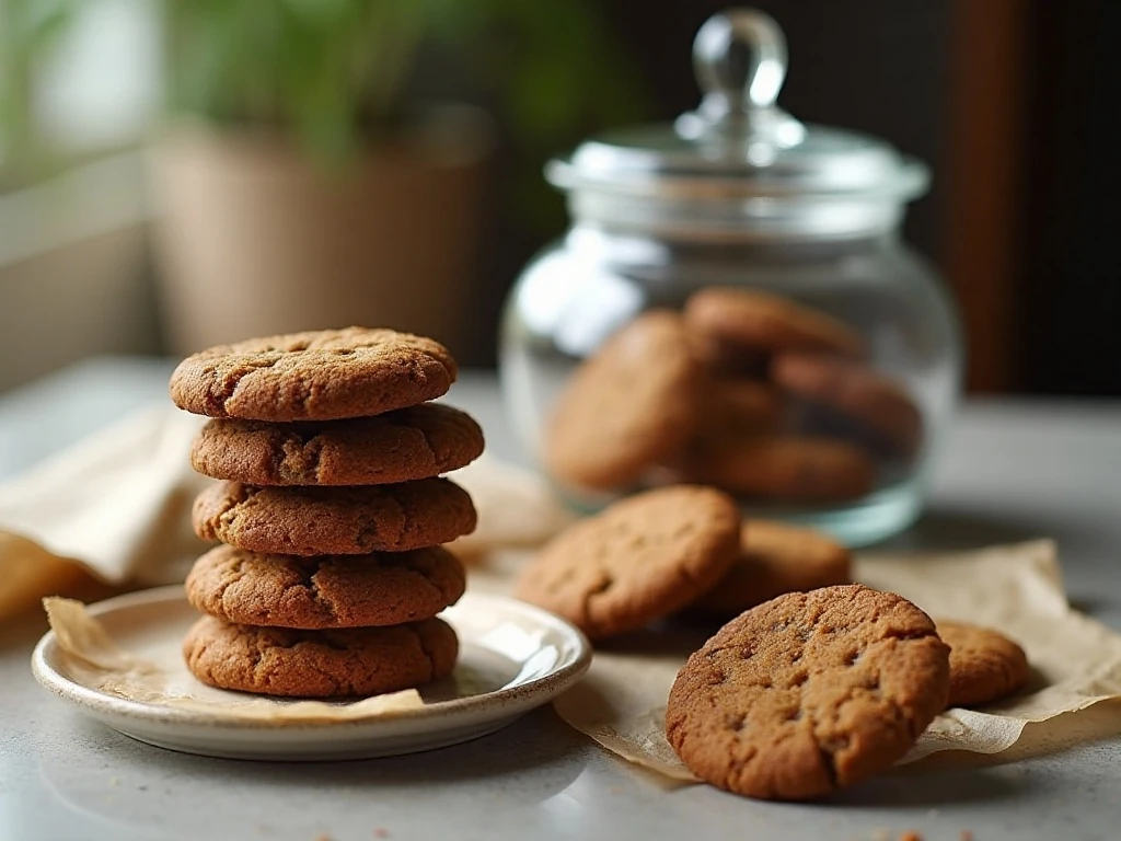 Ginger cookies stored and served for sharing
