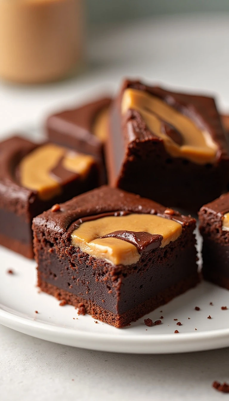 Chewy Peanut Butter Nutella Brownies Recipe