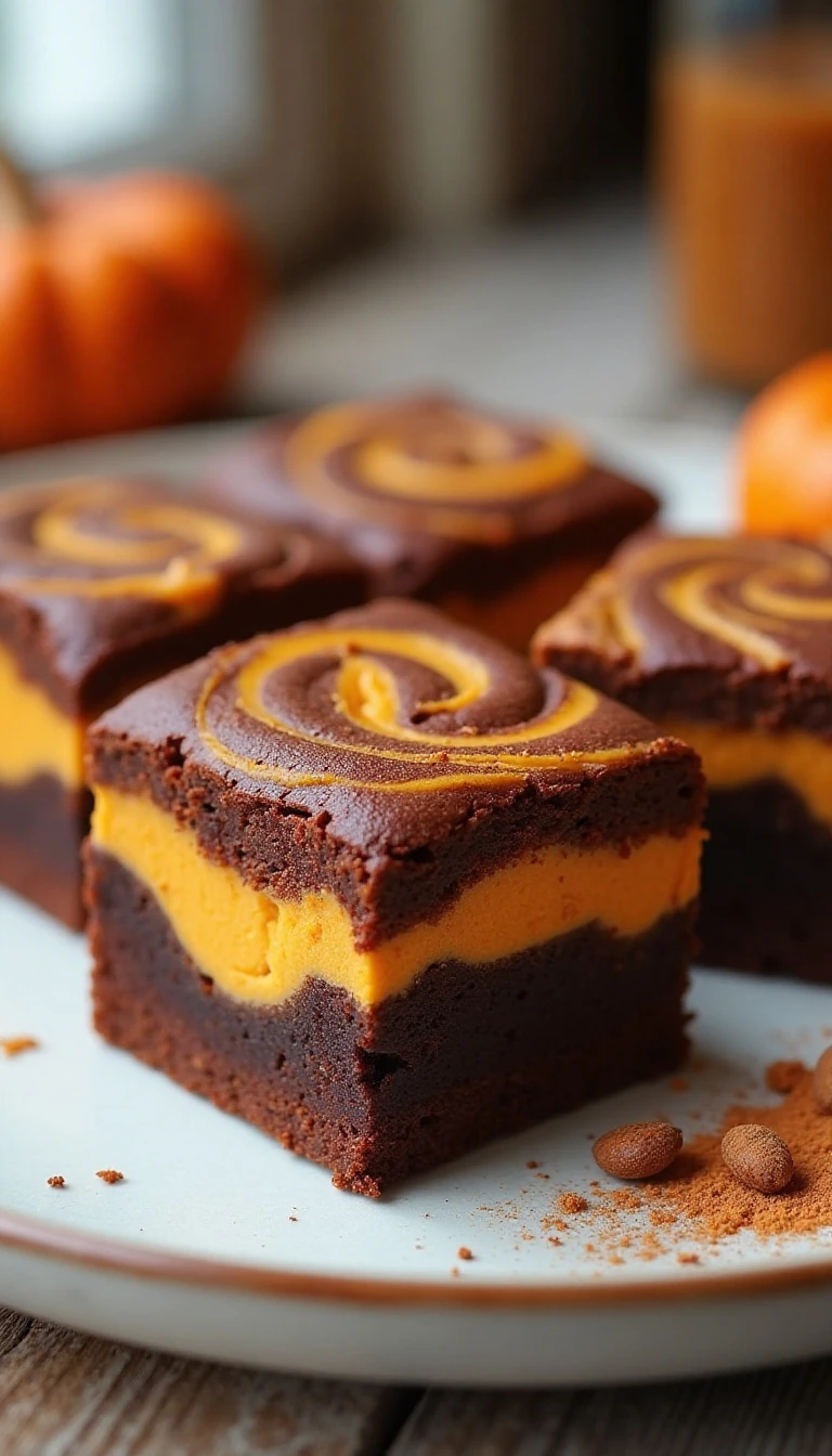 Chewy Pumpkin Swirl Brownies Recipe