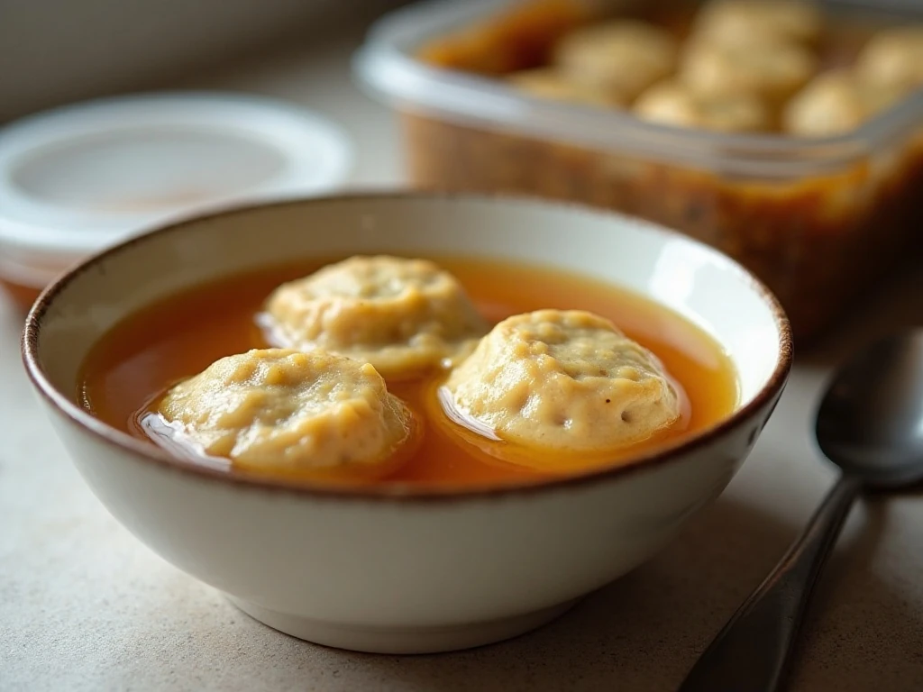 Stored and reheated chicken and dumplings