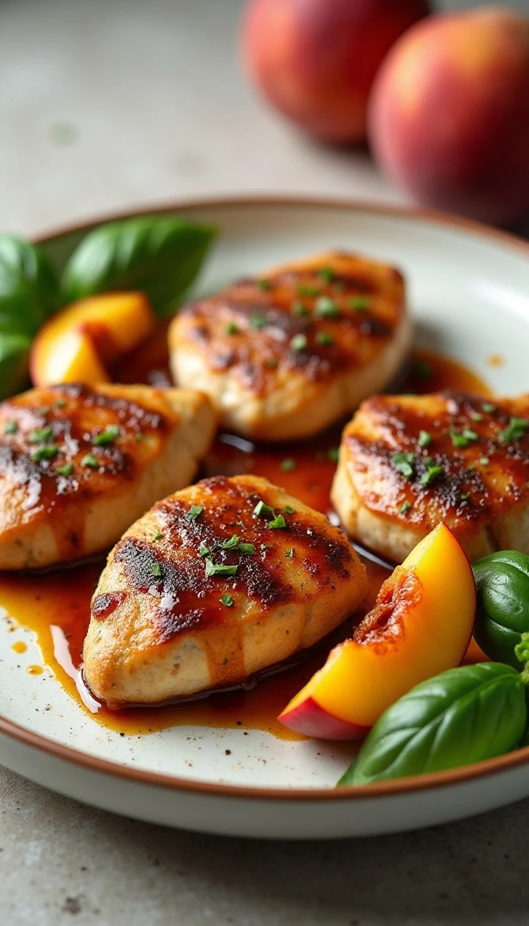 Chicken and Peaches with Balsamic Reduction Recipe