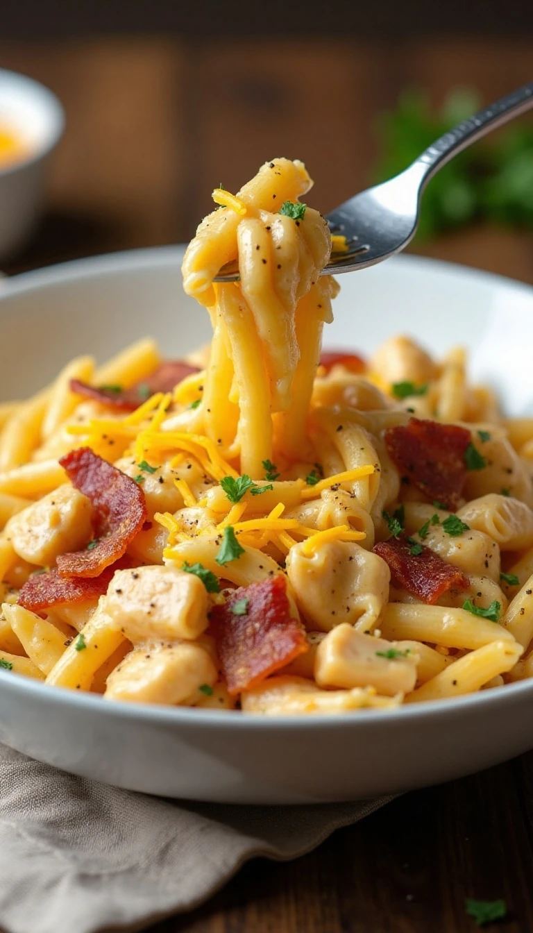 Easy One-Pot Chicken Bacon Ranch Pasta Recipe