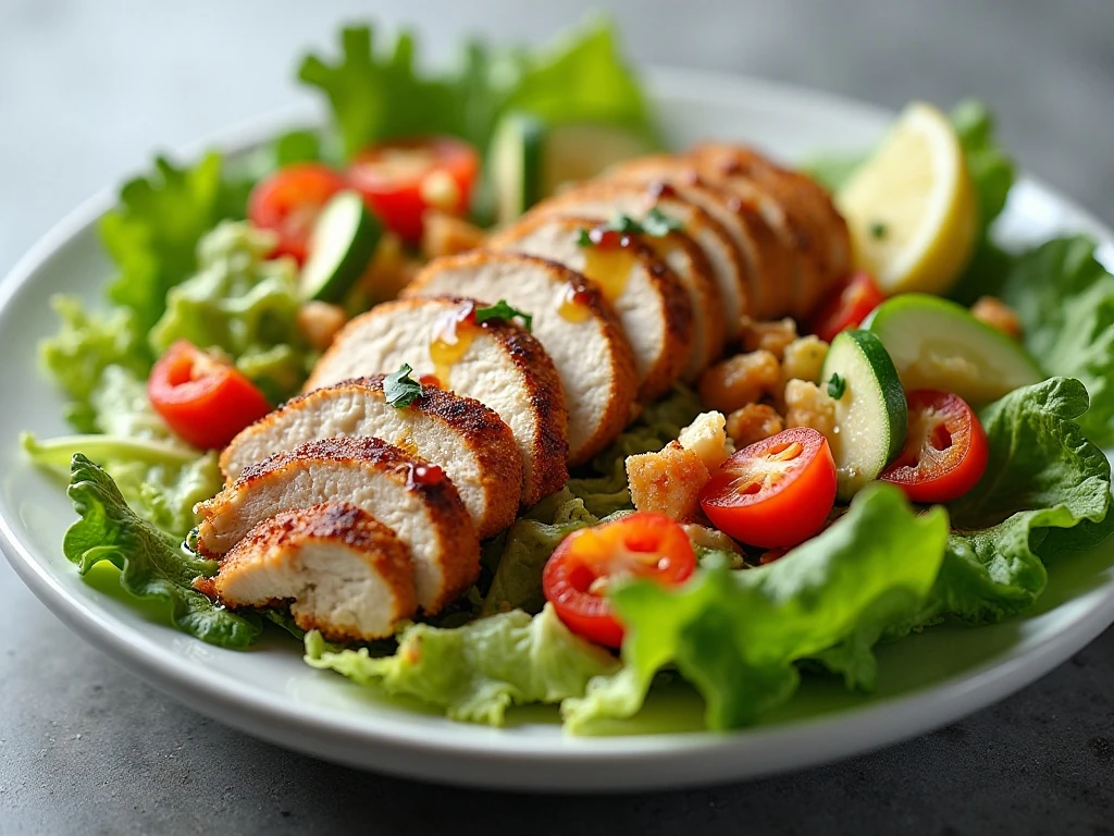 Finished easy chicken Cobb salad with homemade vinaigrette