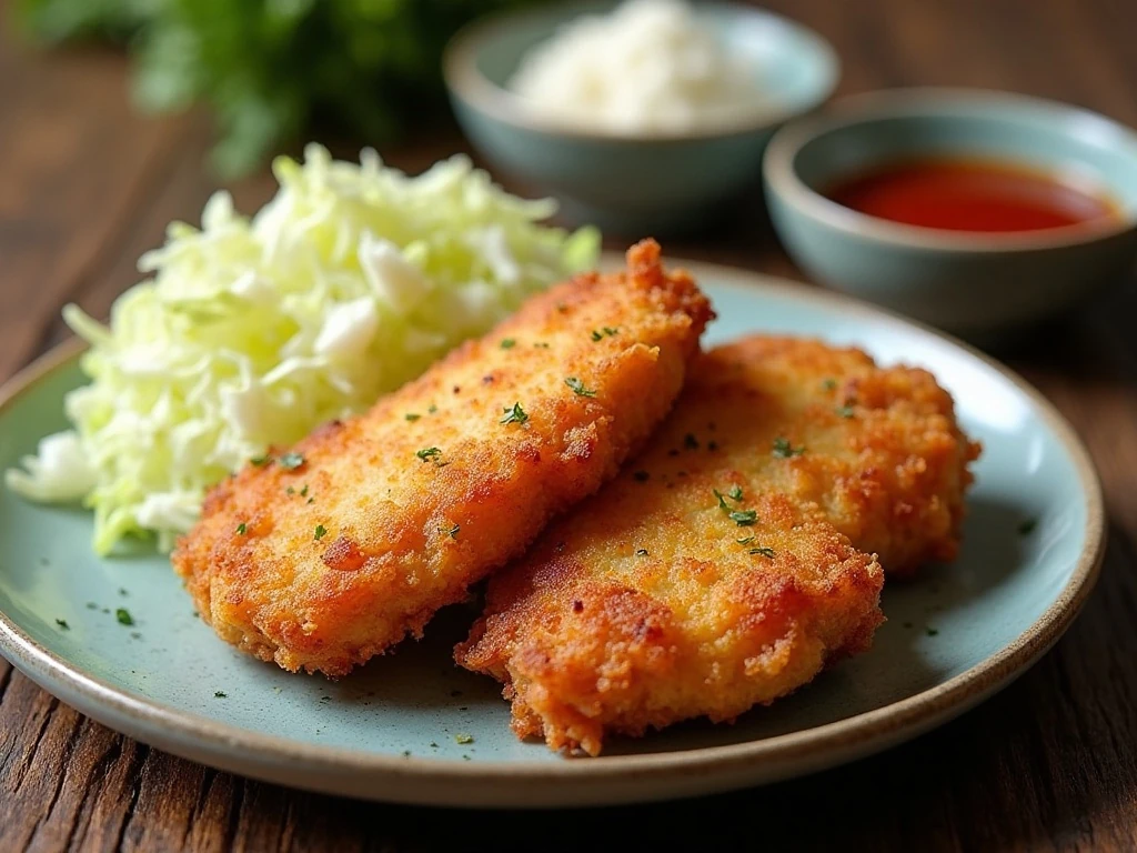 Reheated chicken katsu served as a complete meal