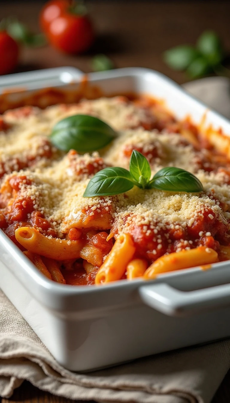Easy Chicken Parmesan Pasta Casserole Recipe for a Cheesy Family Dinner