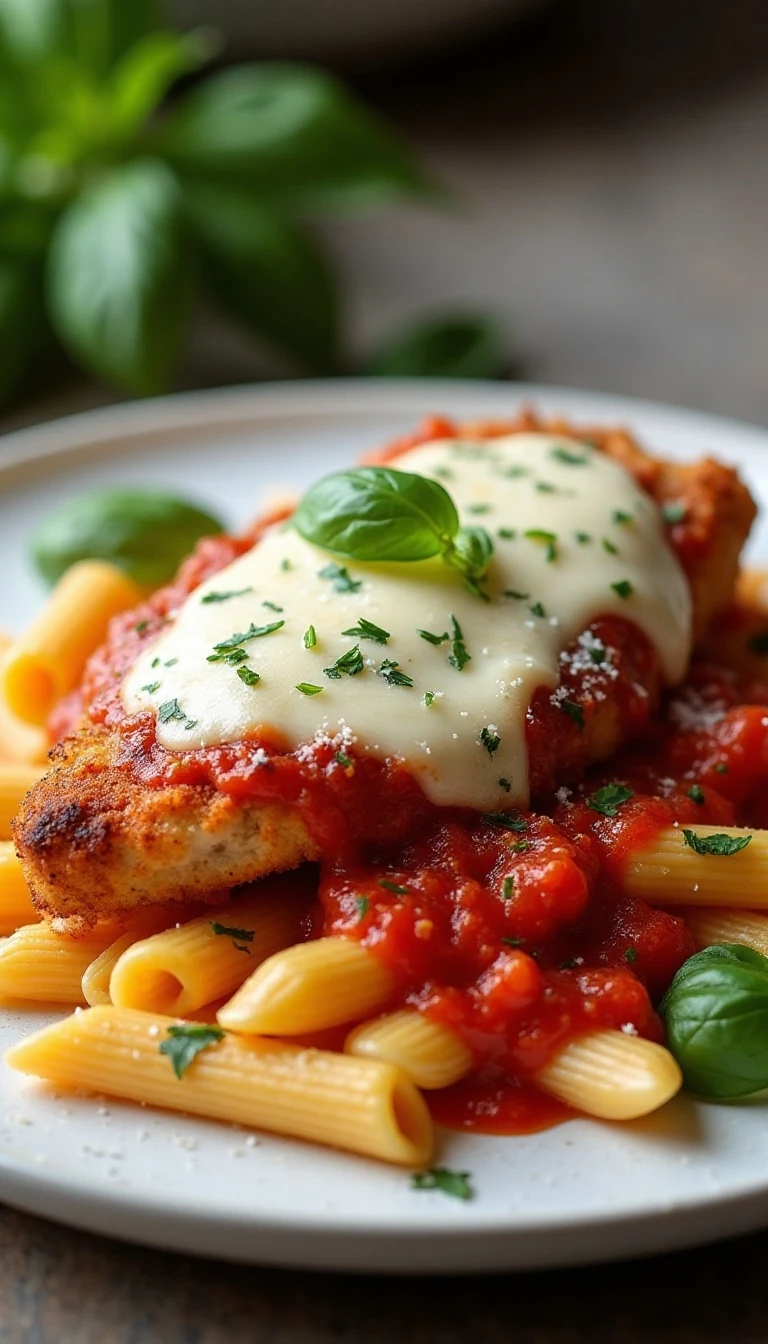 Easy Chicken Parmesan with Penne Pasta Recipe