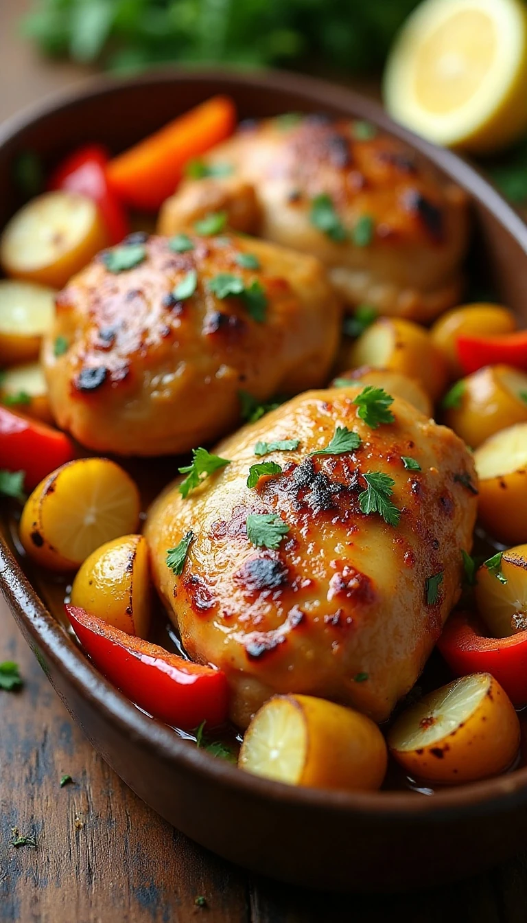 Chicken, Peppers, and Potatoes: A Simple One-Pan Dinner