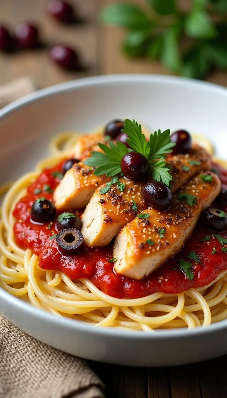 Easy Chicken Puttanesca Recipe with Garlic, Olives, and Capers