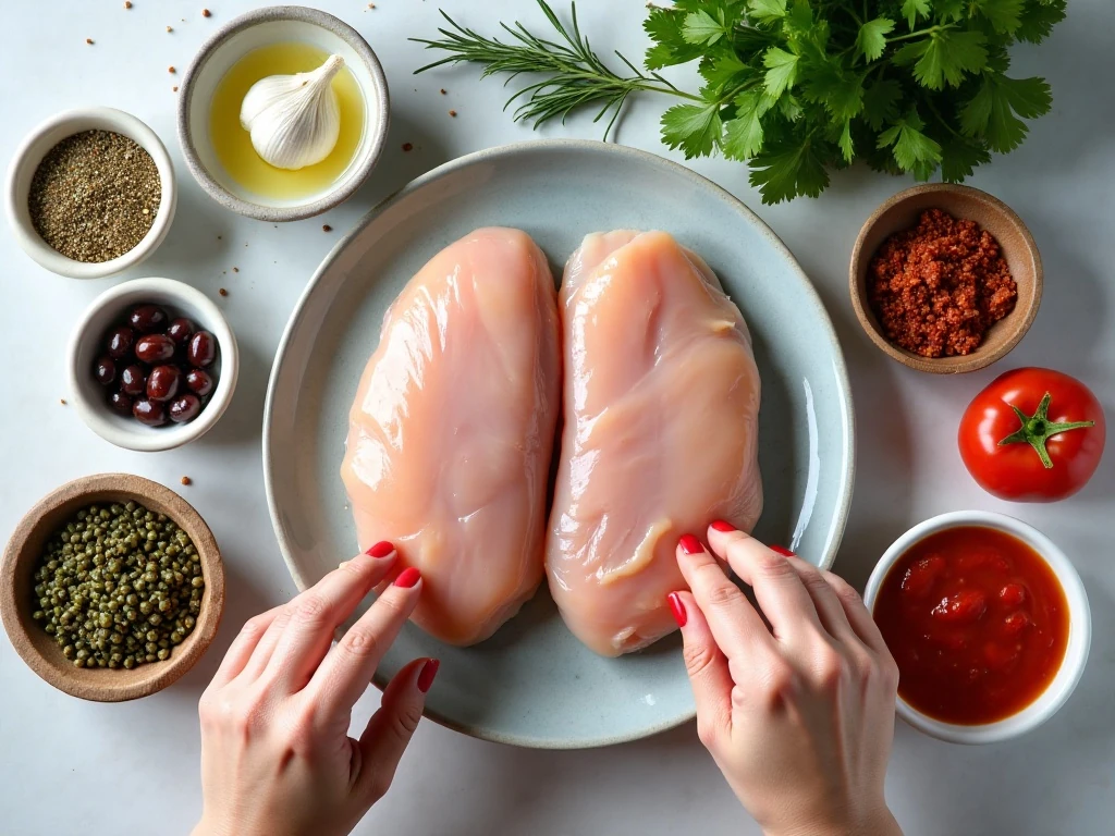 Ingredients for easy chicken puttanesca