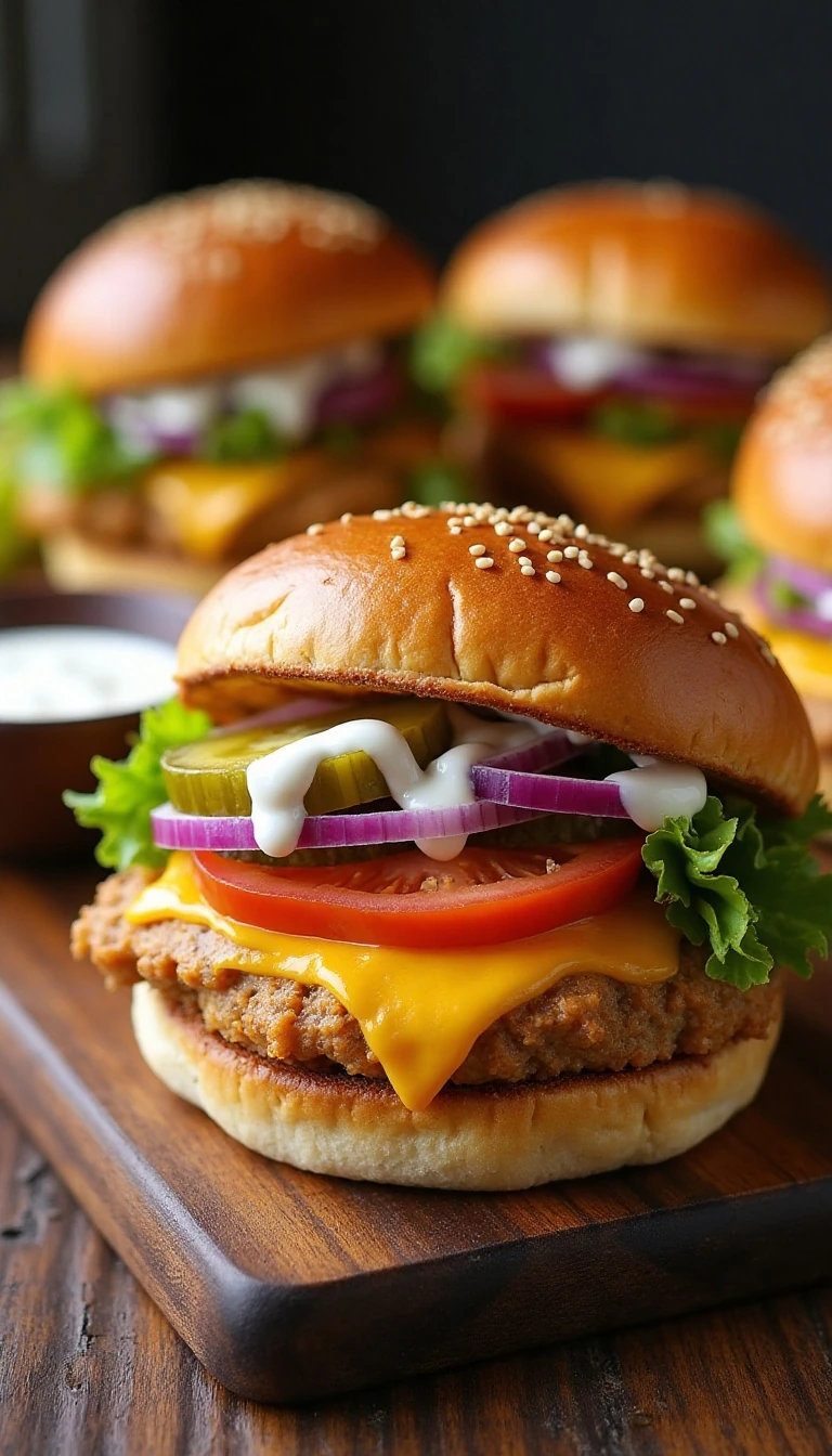 Juicy Chicken Ranch Burgers Recipe