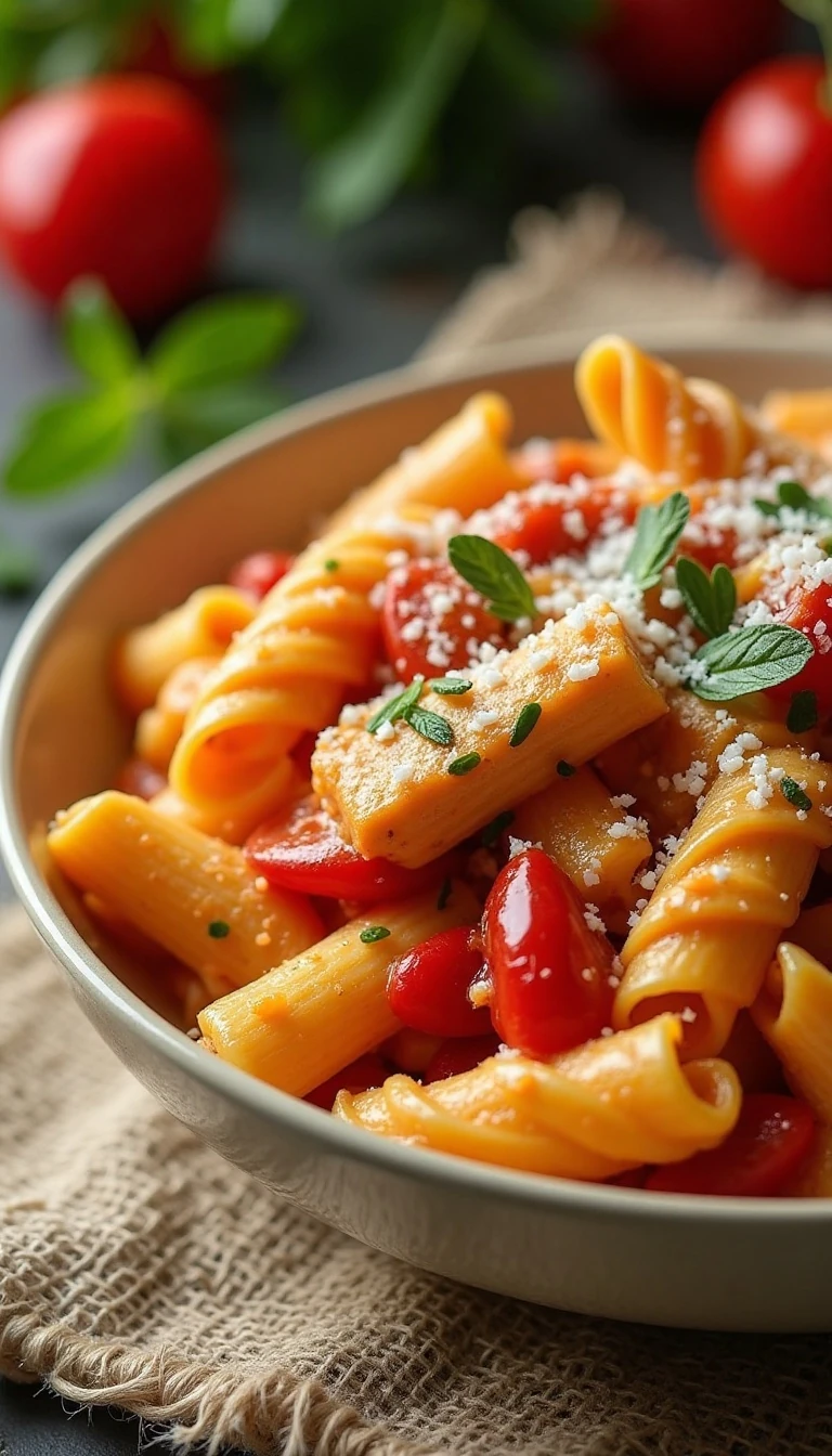 Spicy Chicken Riggies Recipe with Tomato Cream Sauce
