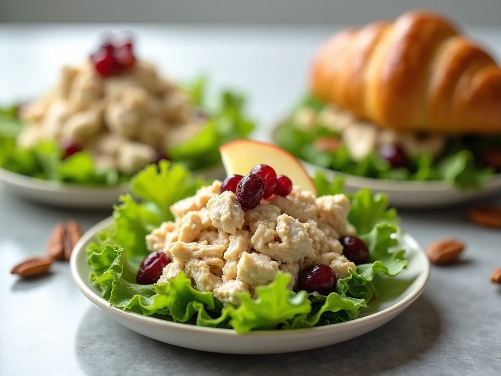Three ways to serve apple pecan chicken salad