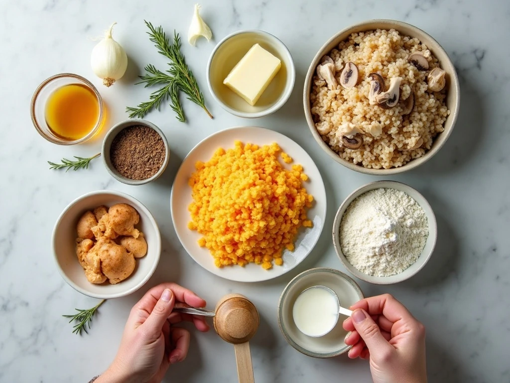 Ingredients for creamy chicken wild rice casserole