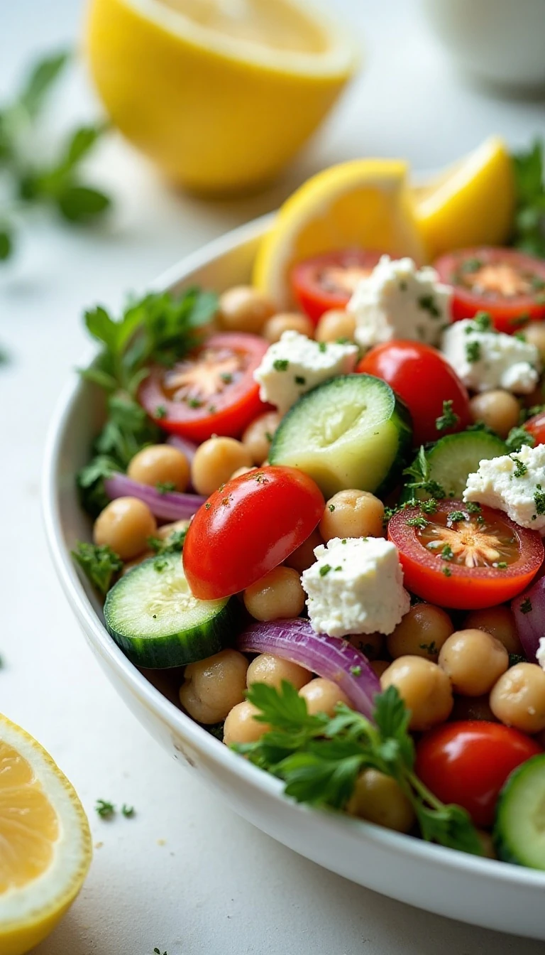 Easy Chickpea Salad with Feta Recipe (Fresh & Healthy)