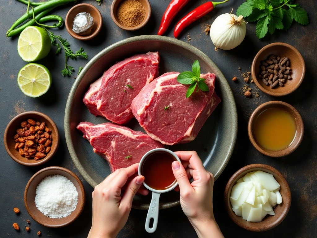 Ingredients for slow cooker chipotle beef barbacoa