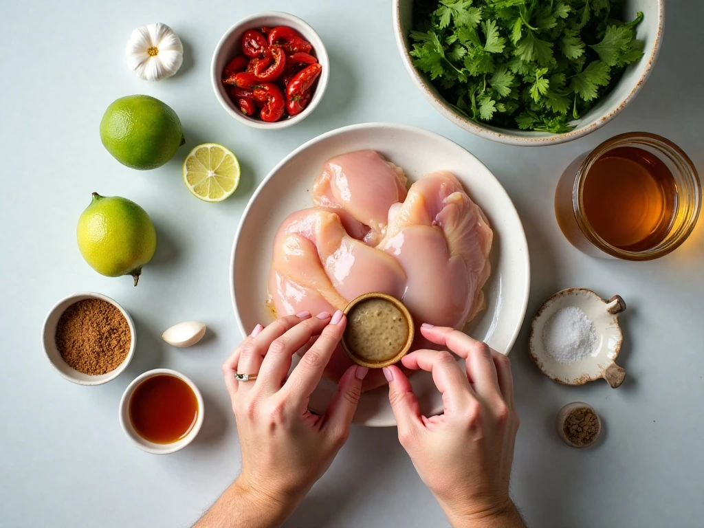 Ingredients for chipotle lime grilled chicken marinade