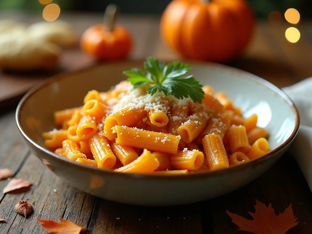 Creamy chipotle pumpkin pasta served for a cozy dinner