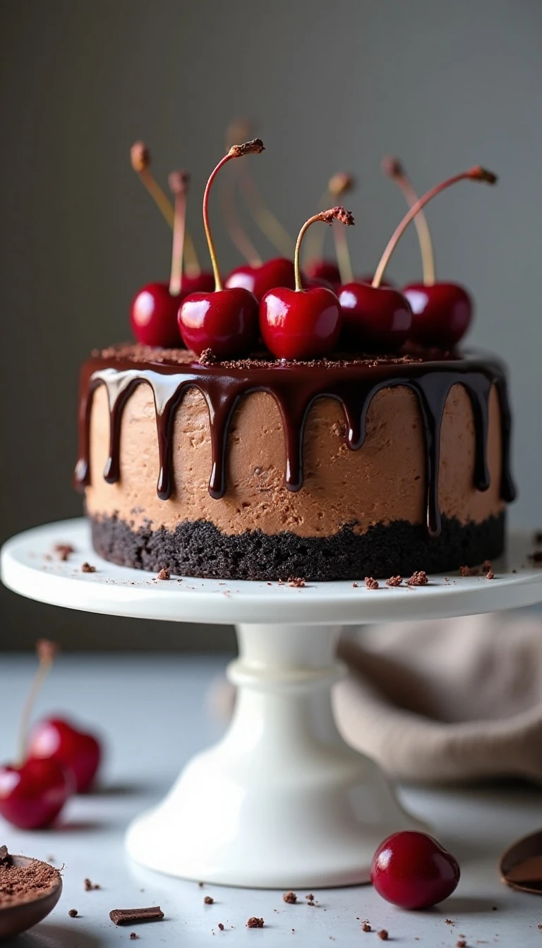 Decadent Chocolate Cherry Cheesecake Recipe