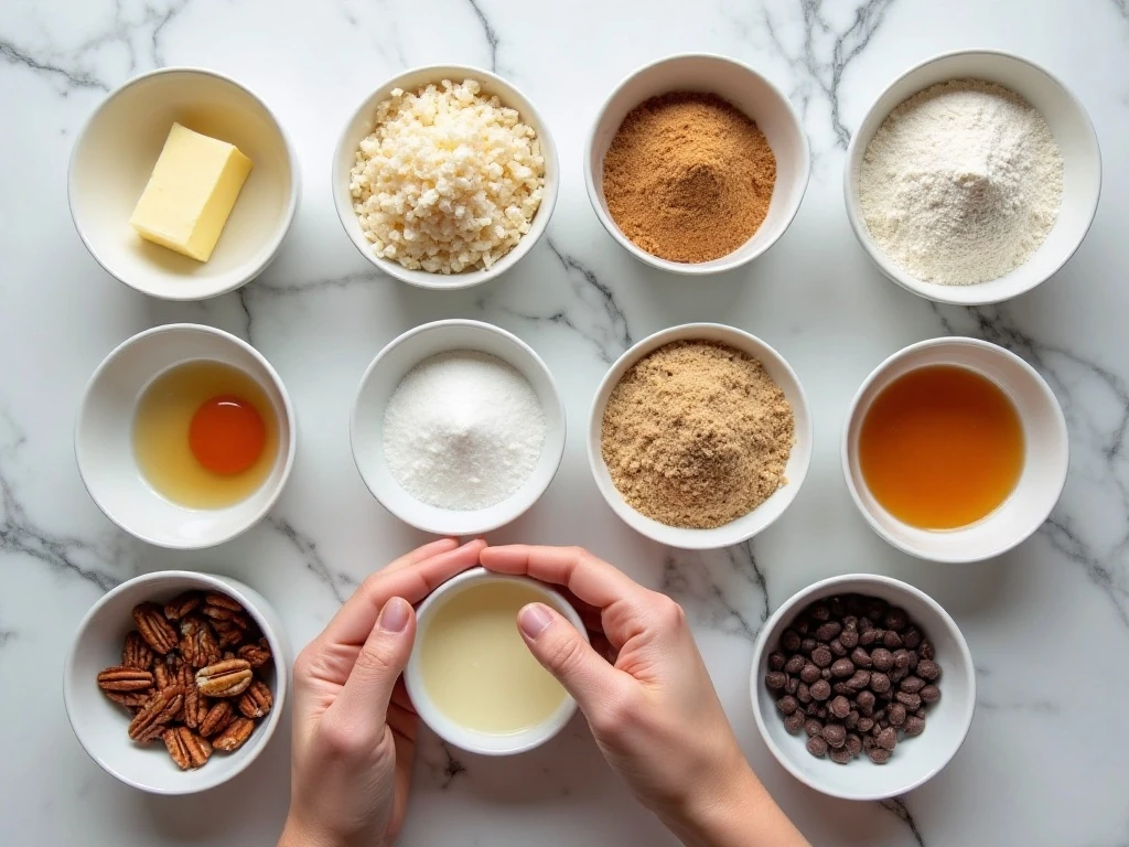 Ingredients for easy chocolate chip cookie bars