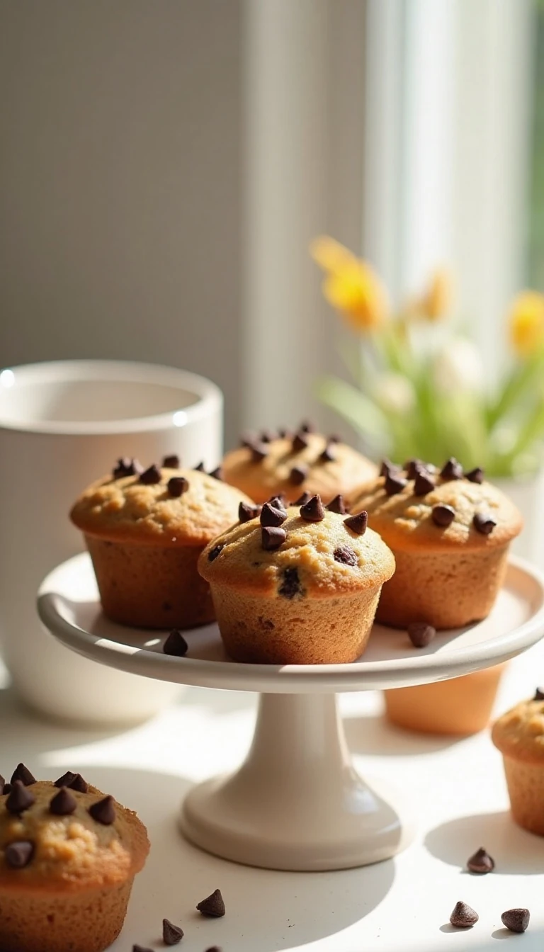 Healthy Chocolate Chip Wheat Mini Muffins Recipe
