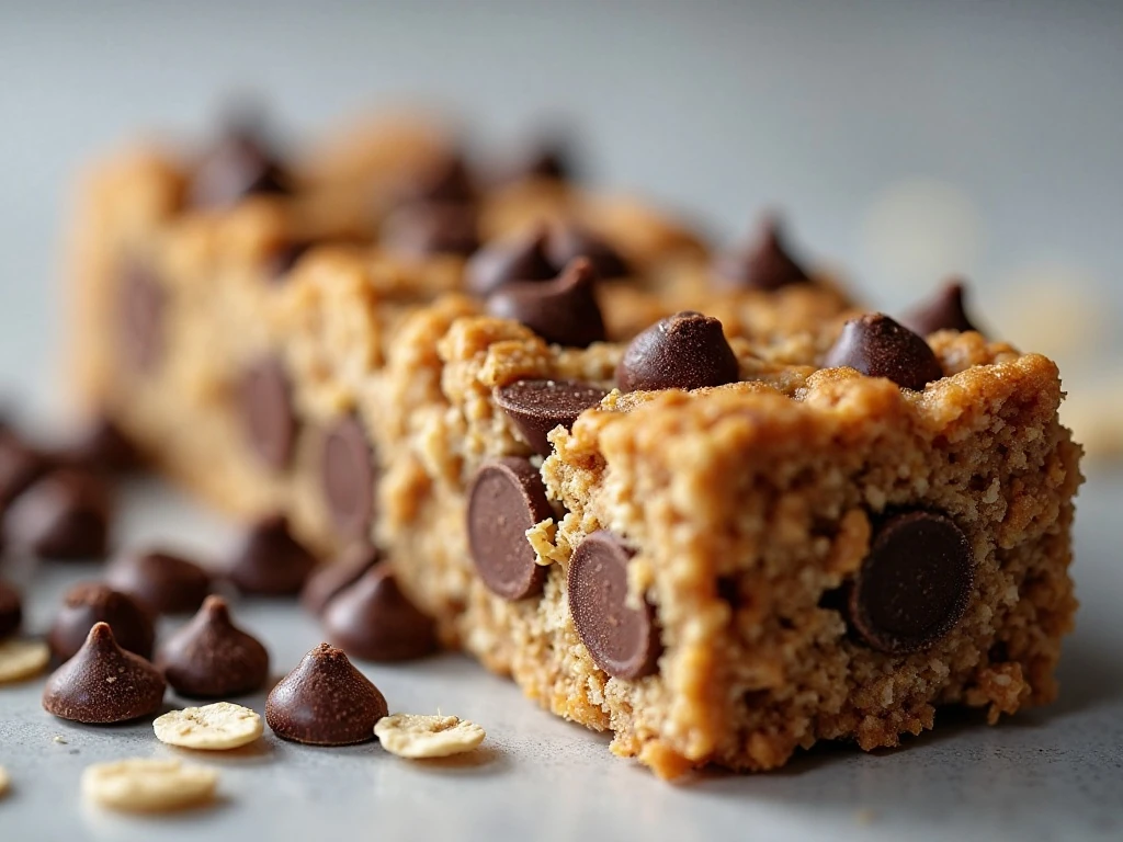 Close-up of the chewy texture and chocolate chips