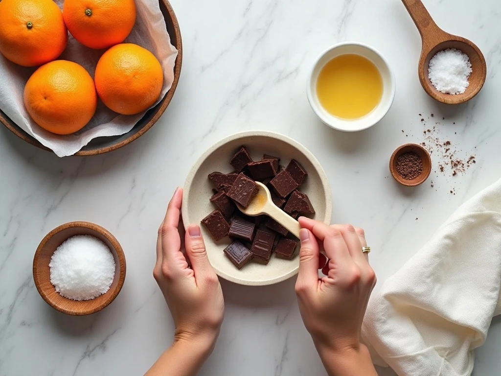 Ingredients for chocolate-covered oranges