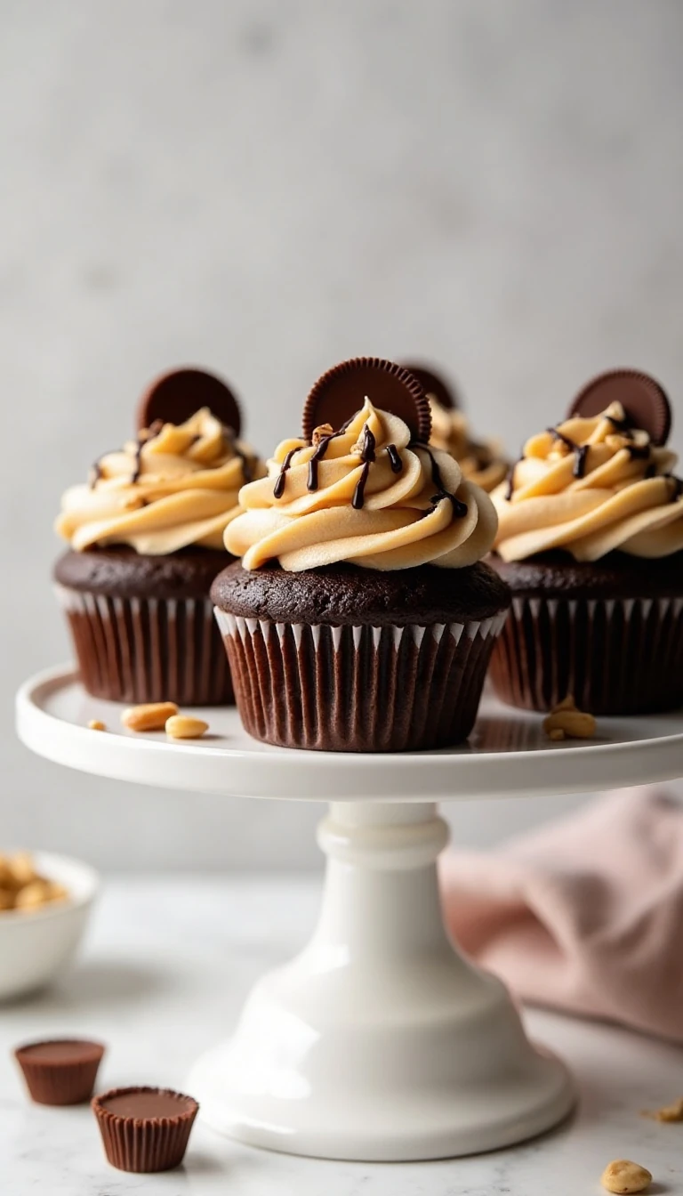 Easy Chocolate Peanut Butter Cupcakes Recipe