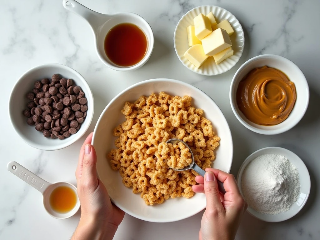 Ingredients for chocolate peanut butter muddy buddies